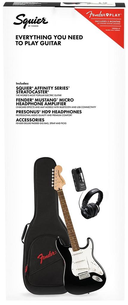 Fender Squier Affinity Strat Black Mustang Micro Pack Fender Squier Affinity Strat Black Mustang Micro Pack